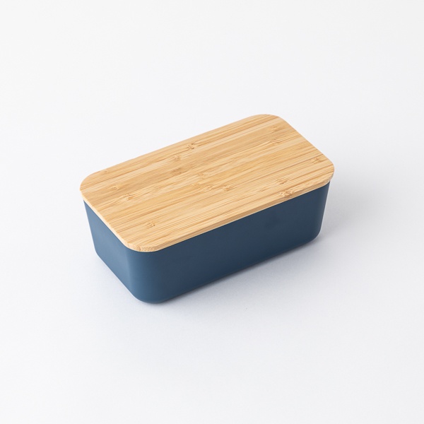 竹蓋 長方形飯盒 (藍色)