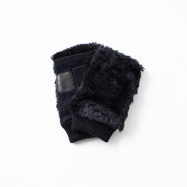 AKOMEYA TOKYO x Les Mignardises Eco Fur 毛毛手套 (黑色)【冬日保暖系列】