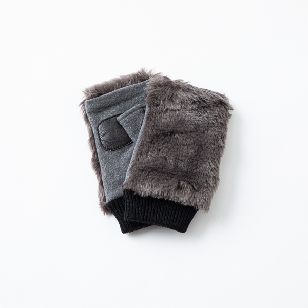 AKOMEYA TOKYO x Les Mignardises Eco Fur 毛毛手套 (灰色)【冬日保暖系列】