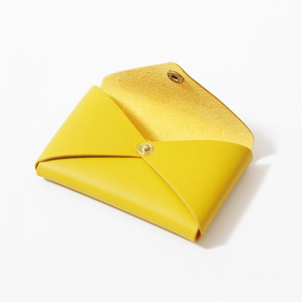 Il Bisonte 卡片套 (芥末黃色) Button Coin Case - Mustard Yellow