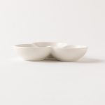 陶瓷三格調味碟 醬油碟 (白色)