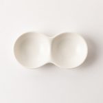 陶瓷兩格調味碟 醬油碟 (白色)