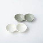 陶瓷兩格調味碟 醬油碟 (灰色)
