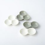 陶瓷兩格調味碟 醬油碟 (灰色)