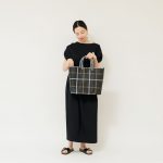 Letra Mercado 編織袋 - WINDOWPANE - 黑 / 金 / 白 (M)