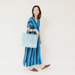 Letra Mercado 編織袋 - MINI CHECK - 淺藍 / 白 (M)