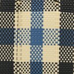 Letra Mercado 編織袋 - 3 COLORS CHECK - 金屬藍 / 奶油 / 黑 (M)