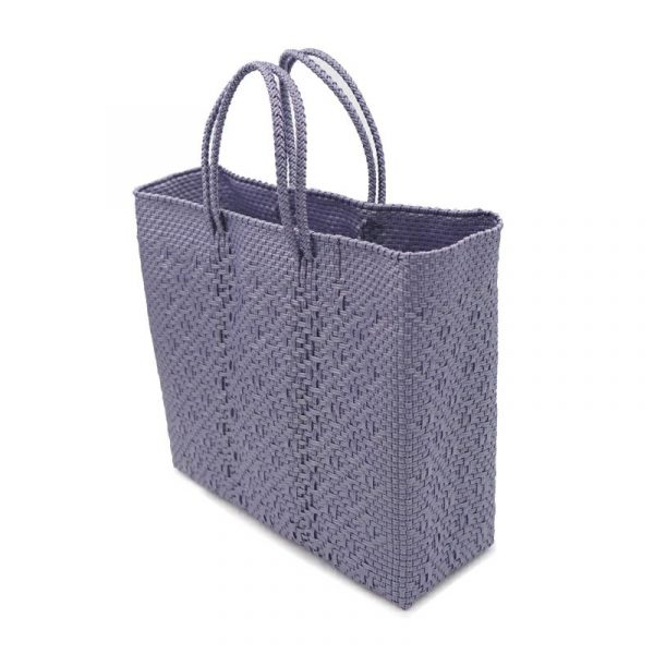 Letra Mercado 編織袋 - ROMBO - 金屬紫 (M)