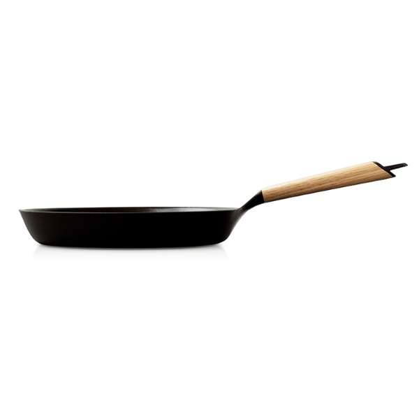 琺瑯鑄鐵平底鍋 28 厘米 (白橡木鍋柄) (FP28-OK)