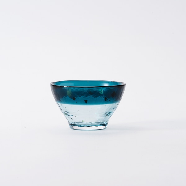 津輕琉璃 清酒杯 金彩﹙煙頂藍﹚